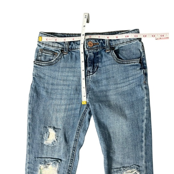 Cat & Jack Girl Distressed Blue Jeans W/ Iridescent Sequins - Size 8 - Picture 6 of 11